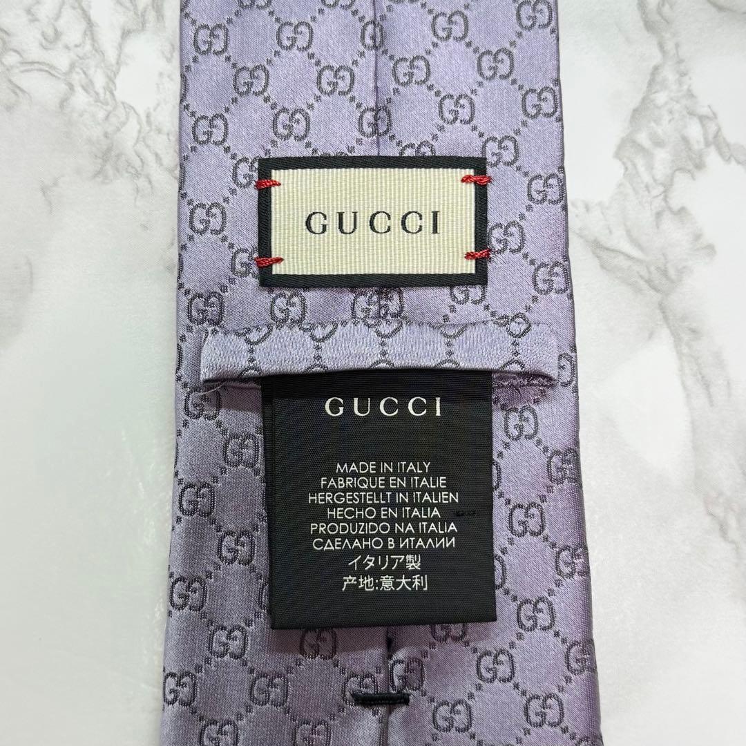 ✨極美品✨ 近年モデル GUCCI ネクタイ シルク100% GG柄 ベルト 艶