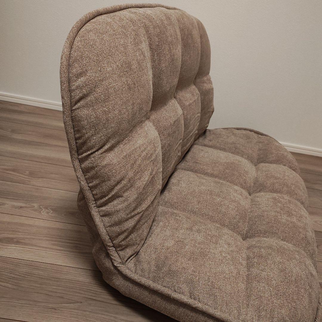 座椅子生活 ふんわりモコモコ リクライニングローソファー ベージュ QAW1