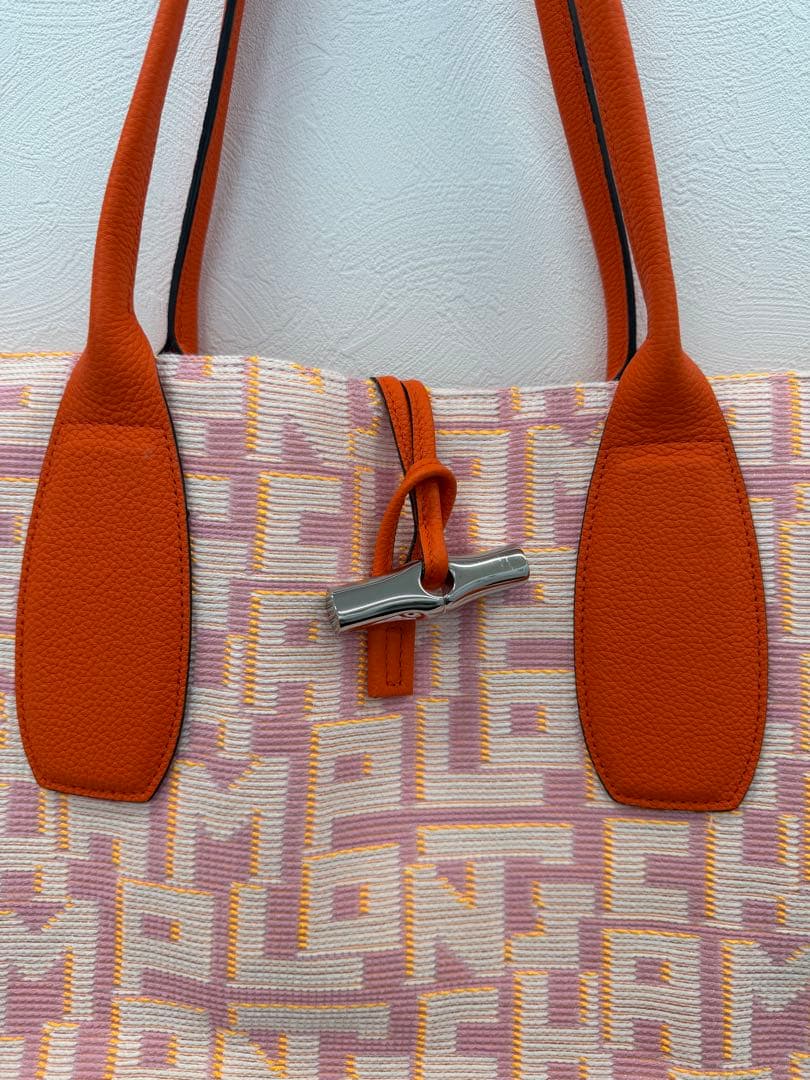 日*1様 LONGCHAMP ロンシャン ロゾ トートバッグ オレンジ ピンク