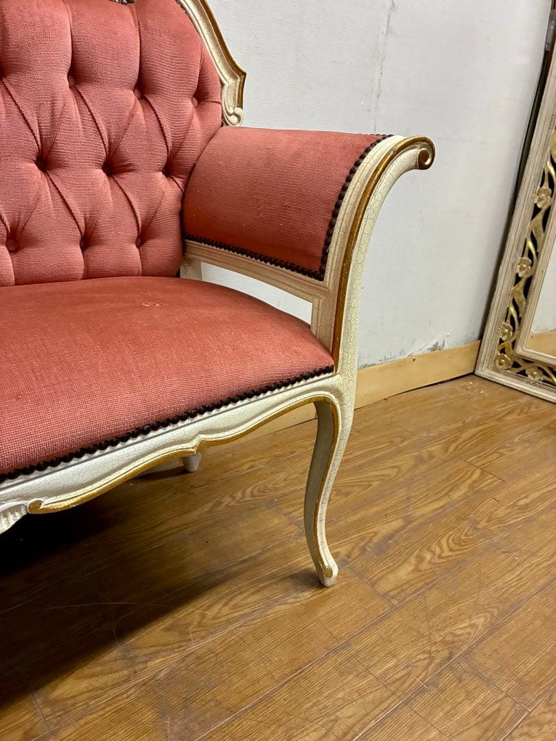 ラブラブ☆管385☆イタリア製☆ロココ調☆姫系☆カウチソファー☆ベンチ