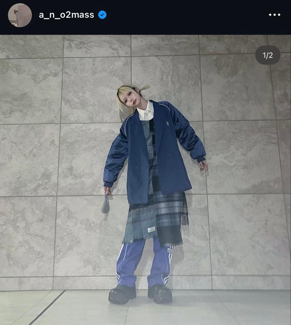 adidas アディダス カレッジブレザー ジャケット 青 M タグ付き