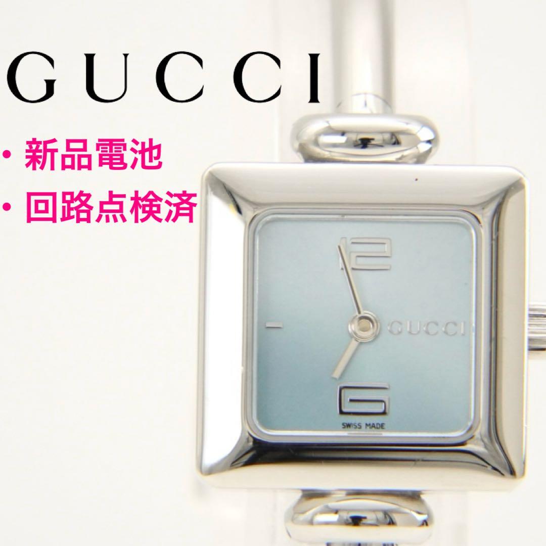 【新品電池•回路検査済】GUCCI グッチ 1900L ブルー文字盤 QZ腕時計