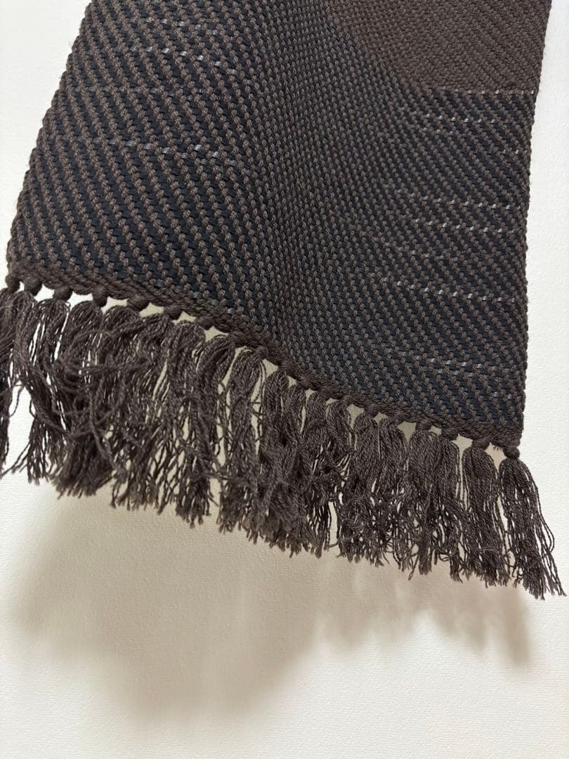 BOTTEGA VENETA イントレチャートカシミア・ラムレザーマフラー