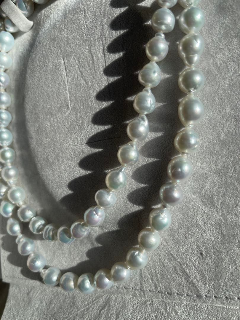 ディノス 白蝶バロックパールロングネックレス 約85cm