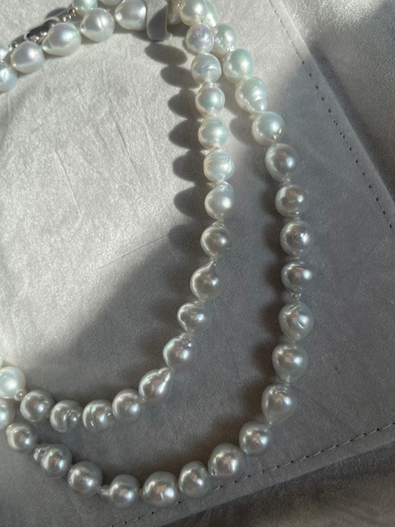 ディノス 白蝶バロックパールロングネックレス 約85cm