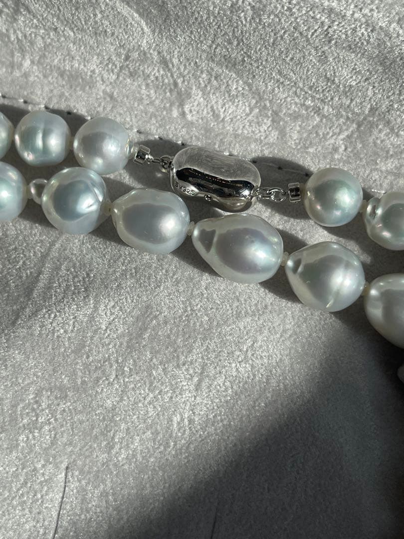 ディノス 白蝶バロックパールロングネックレス 約85cm