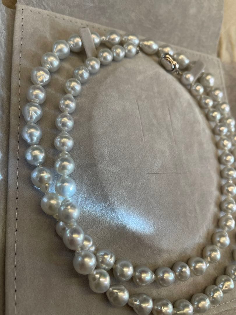 ディノス 白蝶バロックパールロングネックレス 約85cm