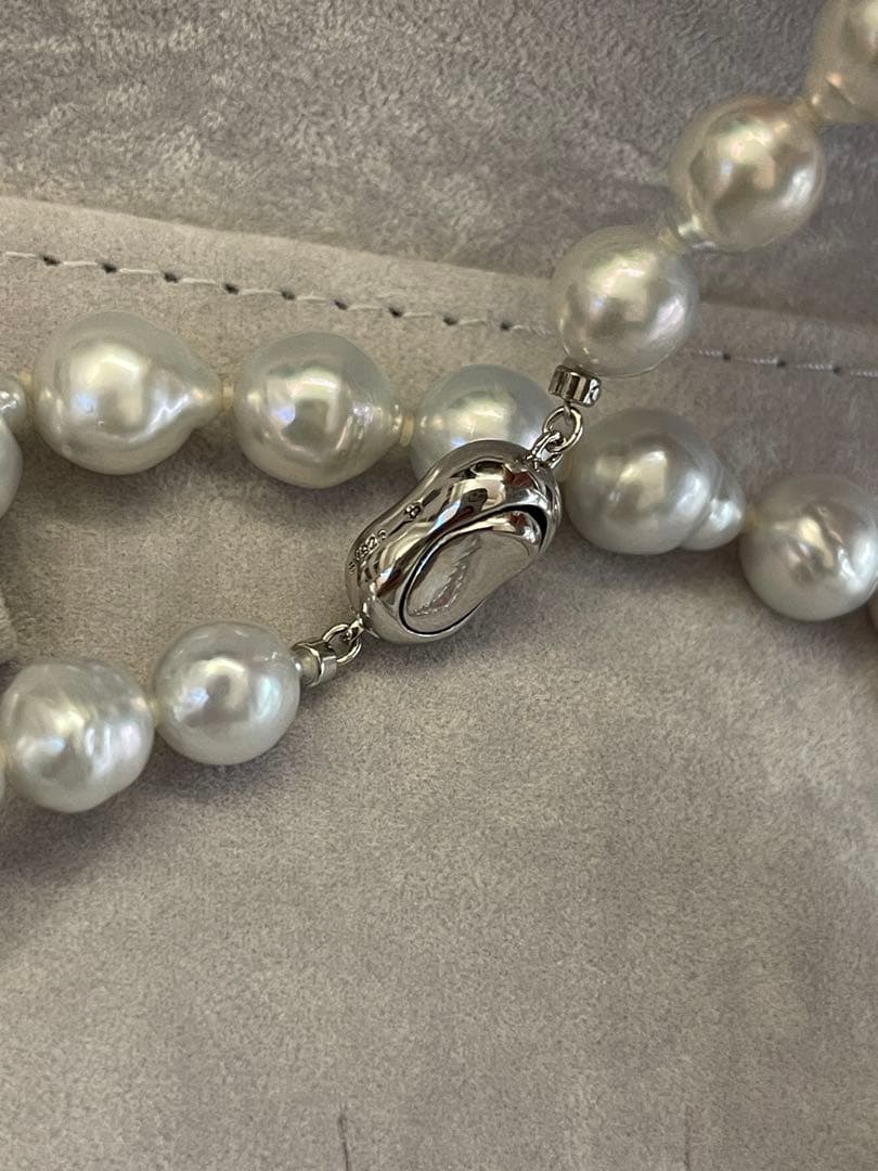 ディノス 白蝶バロックパールロングネックレス 約85cm