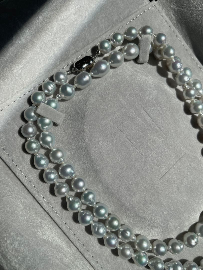 ディノス 白蝶バロックパールロングネックレス 約85cm