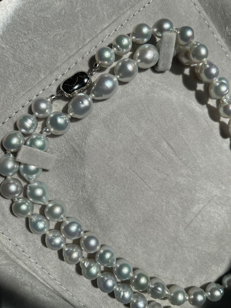 ディノス 白蝶バロックパールロングネックレス 約85cm