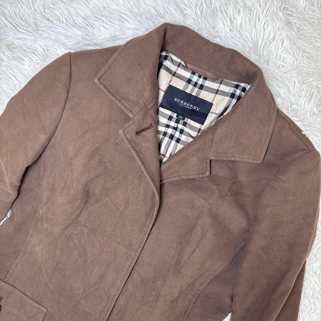 バーバリーロンドン テーラードジャケット ノバチェック イタリア製生地 比翼 M