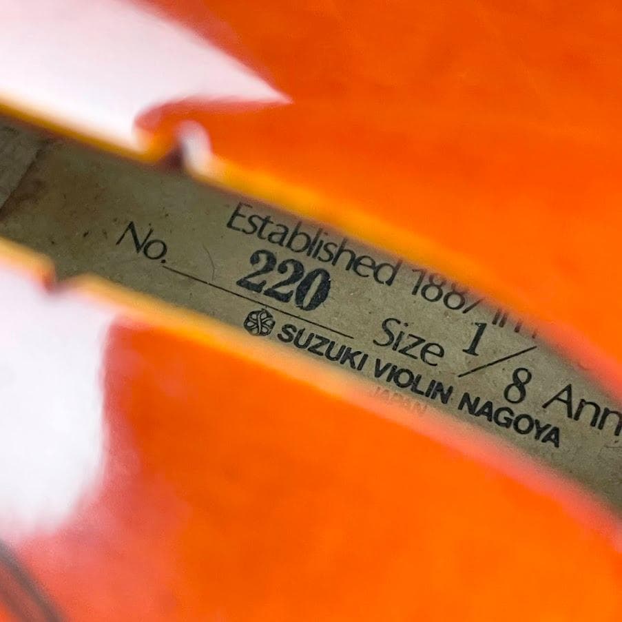 特価シリーズ●鈴木バイオリン● No.220 1/8 1987年 一枚板 美品
