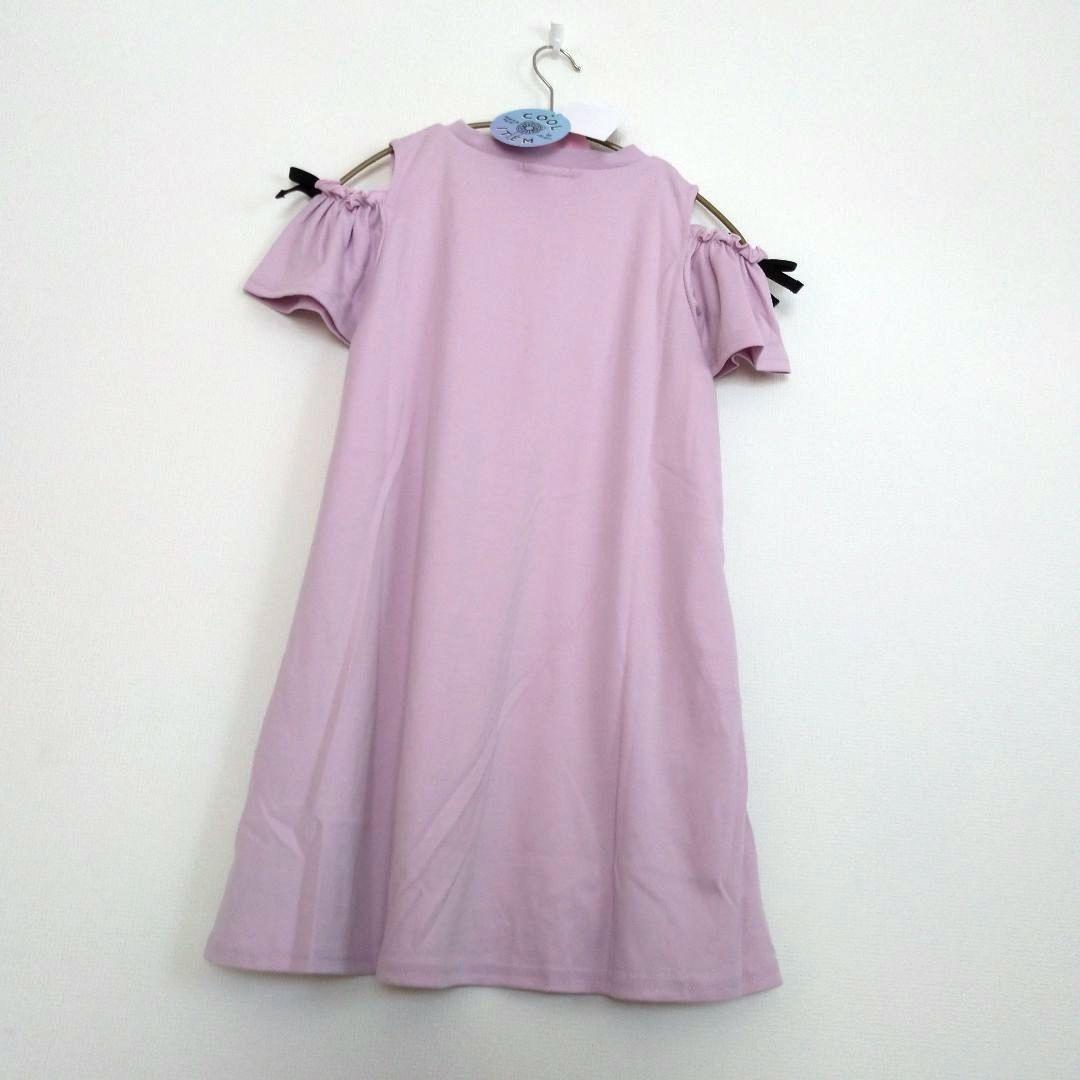 まま－る◆新品 アルジ－◆接触冷感 肩あきりぼんワンピース 130