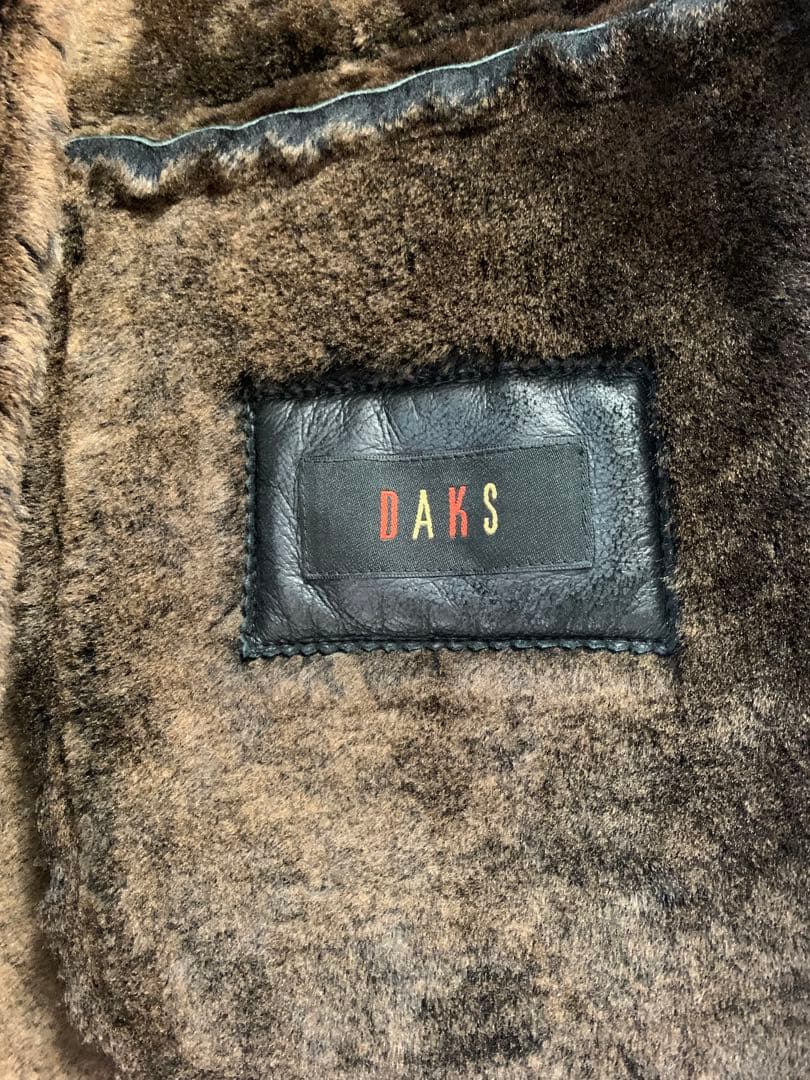 ダックス リアルムートン ロングコート ブラック 48 羊革 本革