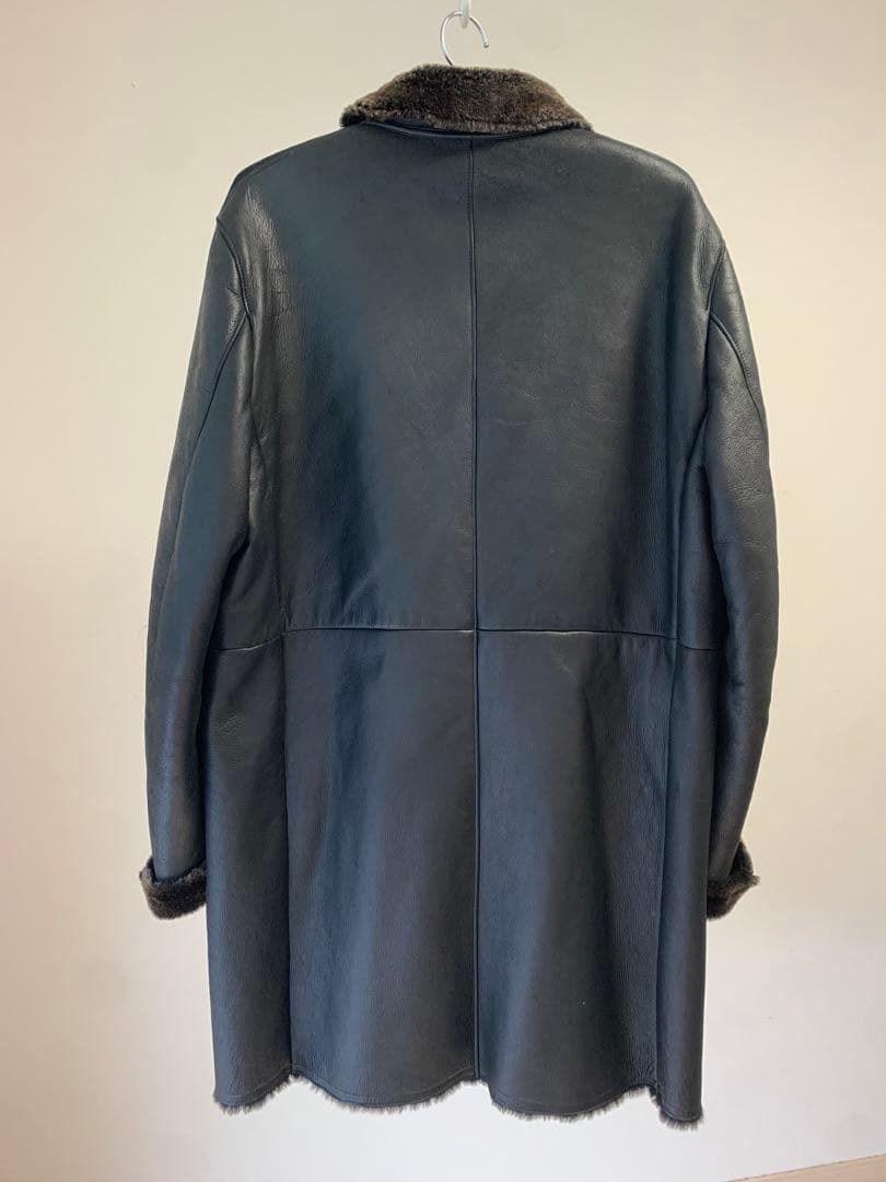 ダックス リアルムートン ロングコート ブラック 48 羊革 本革