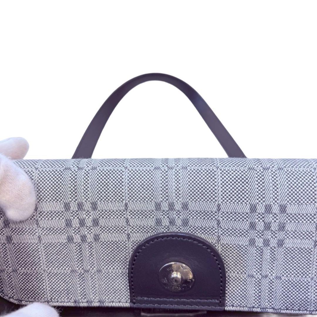 BURBERRY ノバチェック トートバッグ グレー A4収納可 肩掛けかばん
