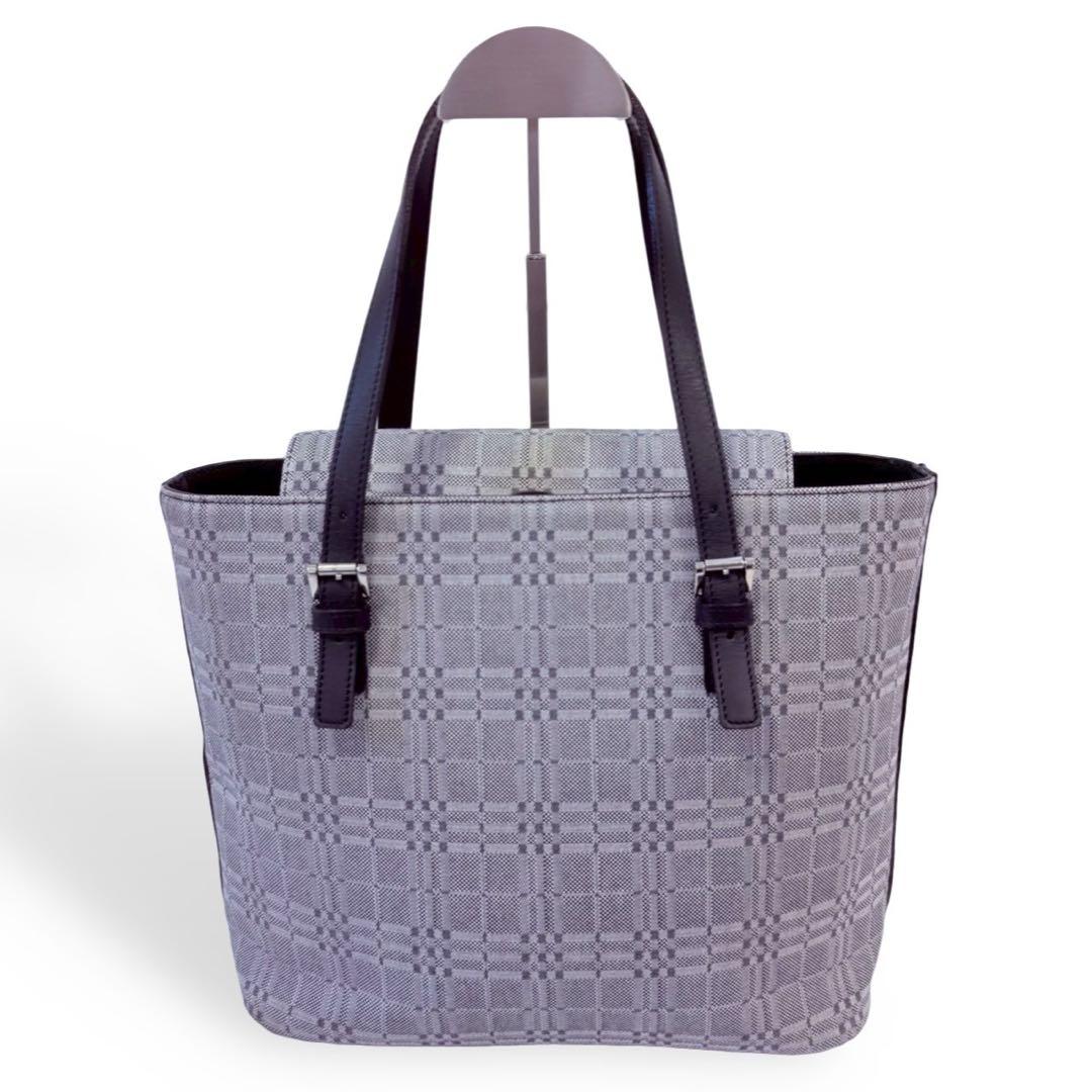 BURBERRY ノバチェック トートバッグ グレー A4収納可 肩掛けかばん