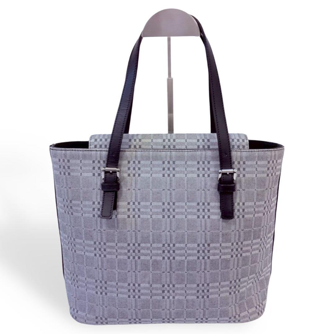 BURBERRY ノバチェック トートバッグ グレー A4収納可 肩掛けかばん