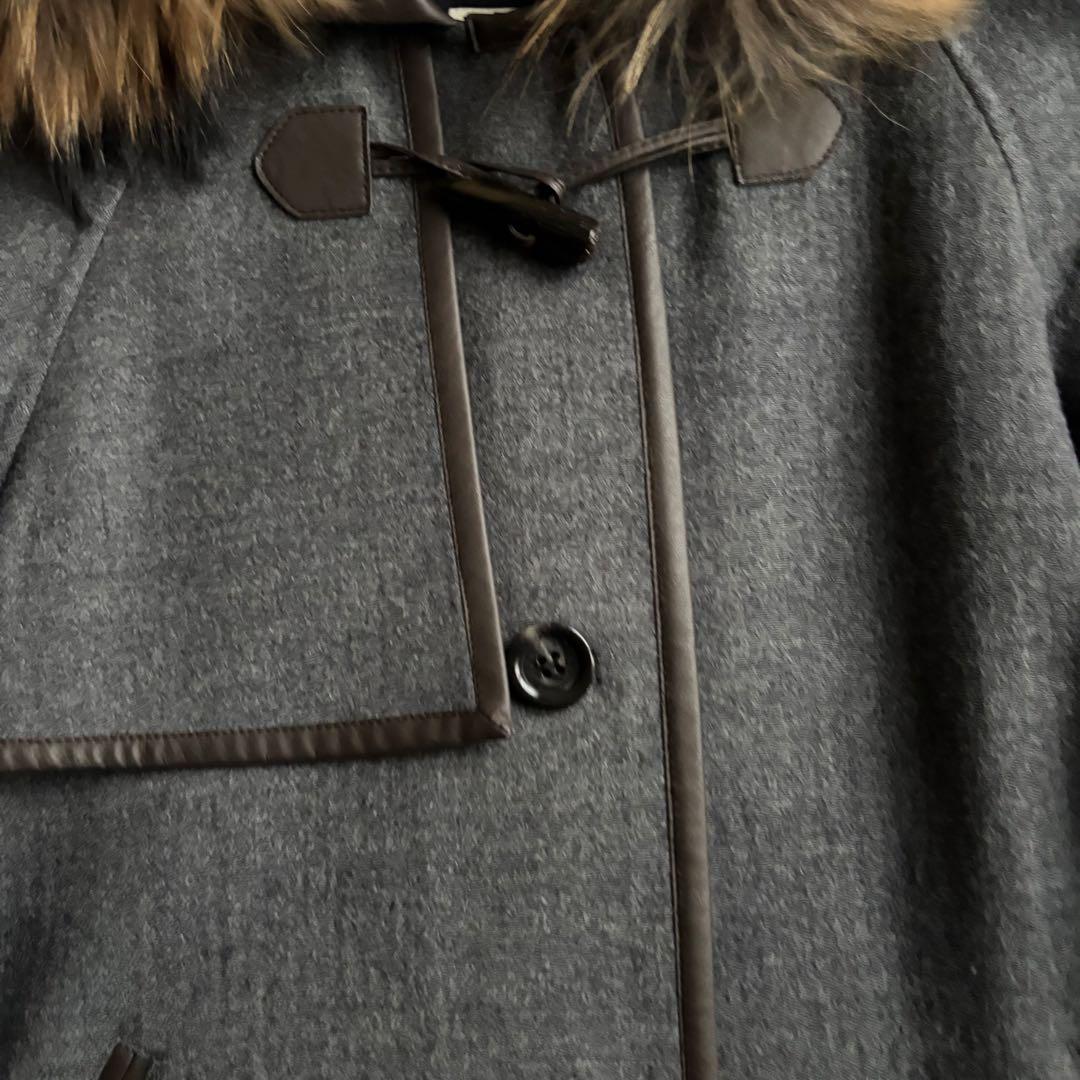 専用出品SCAPA 九分袖グレーウールコートと白タートルニット