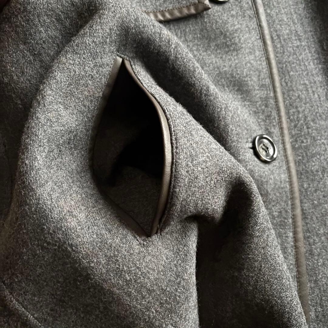 専用出品SCAPA 九分袖グレーウールコートと白タートルニット