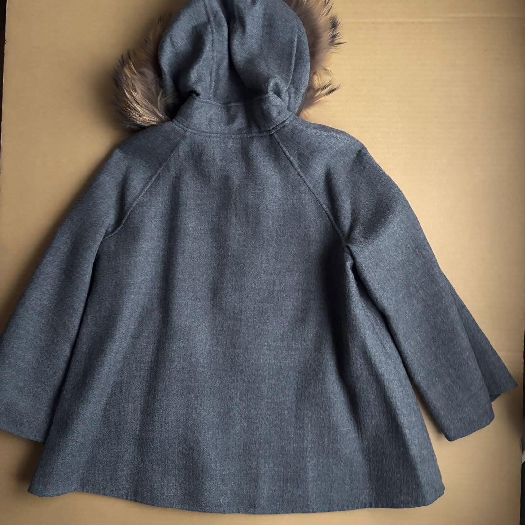 専用出品SCAPA 九分袖グレーウールコートと白タートルニット