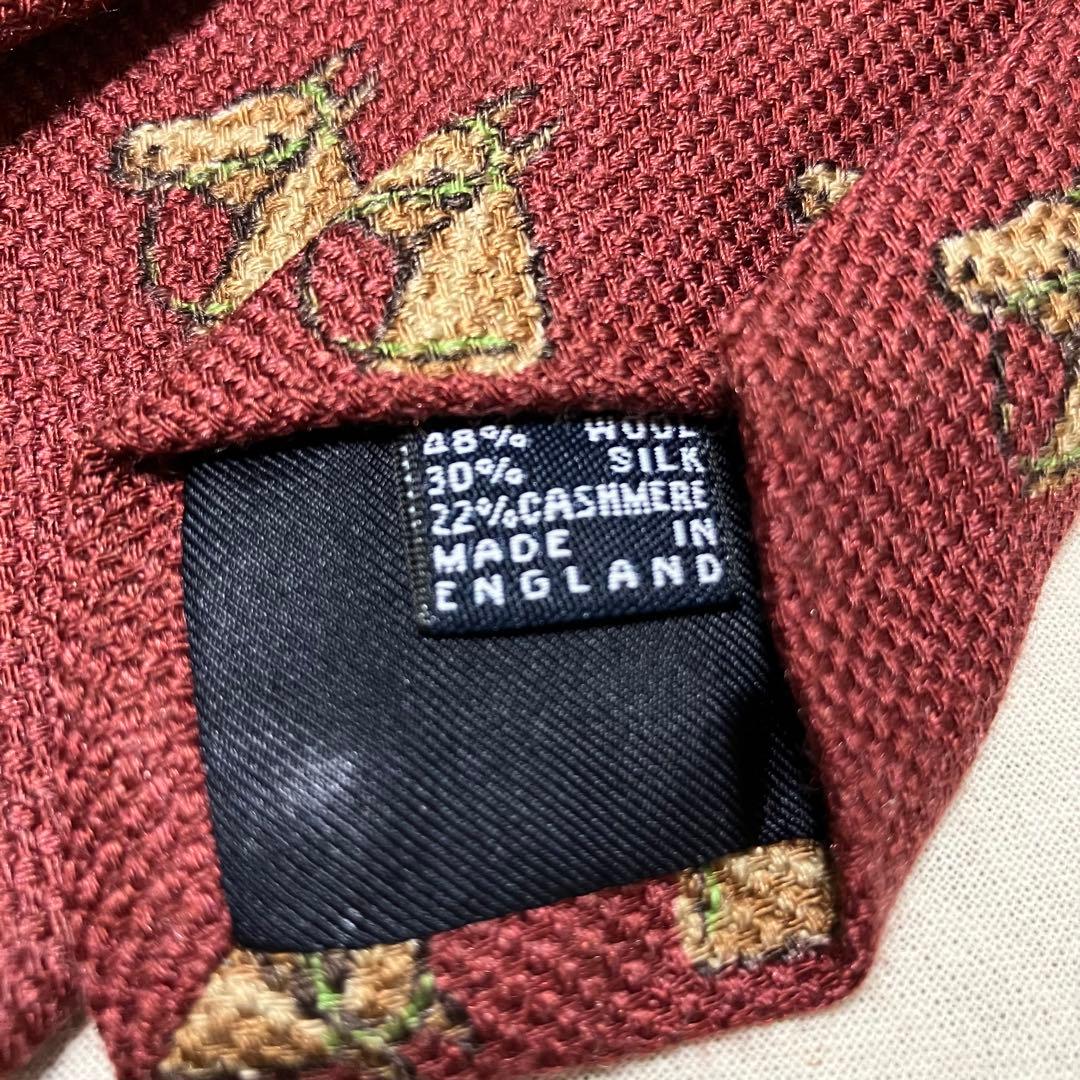 Drake's ドレイクス ネクタイ ホース柄 馬 バーガンディ