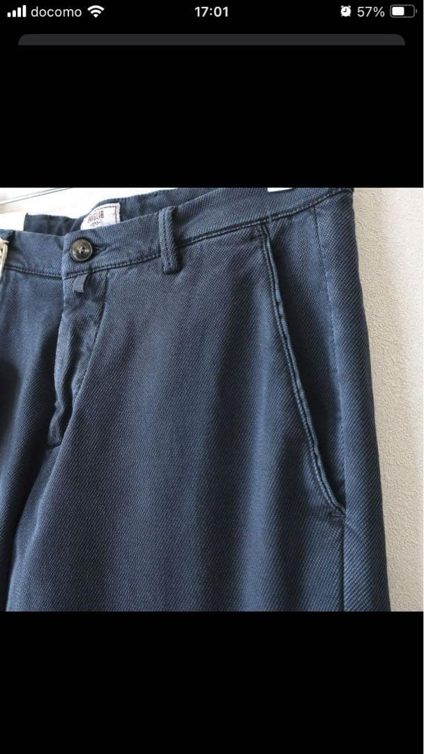 BRIGLIA 1949 上質　ストレッチ スリム チノパン 紺45