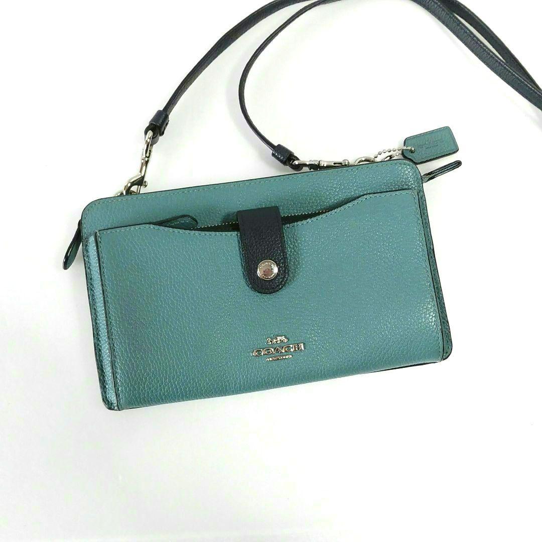 いの☆コーチ☆お財布ショルダー バッグ ミニショルダー☆ポーチ付き☆革