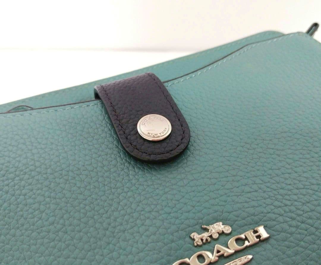 いの☆コーチ☆お財布ショルダー バッグ ミニショルダー☆ポーチ付き☆革