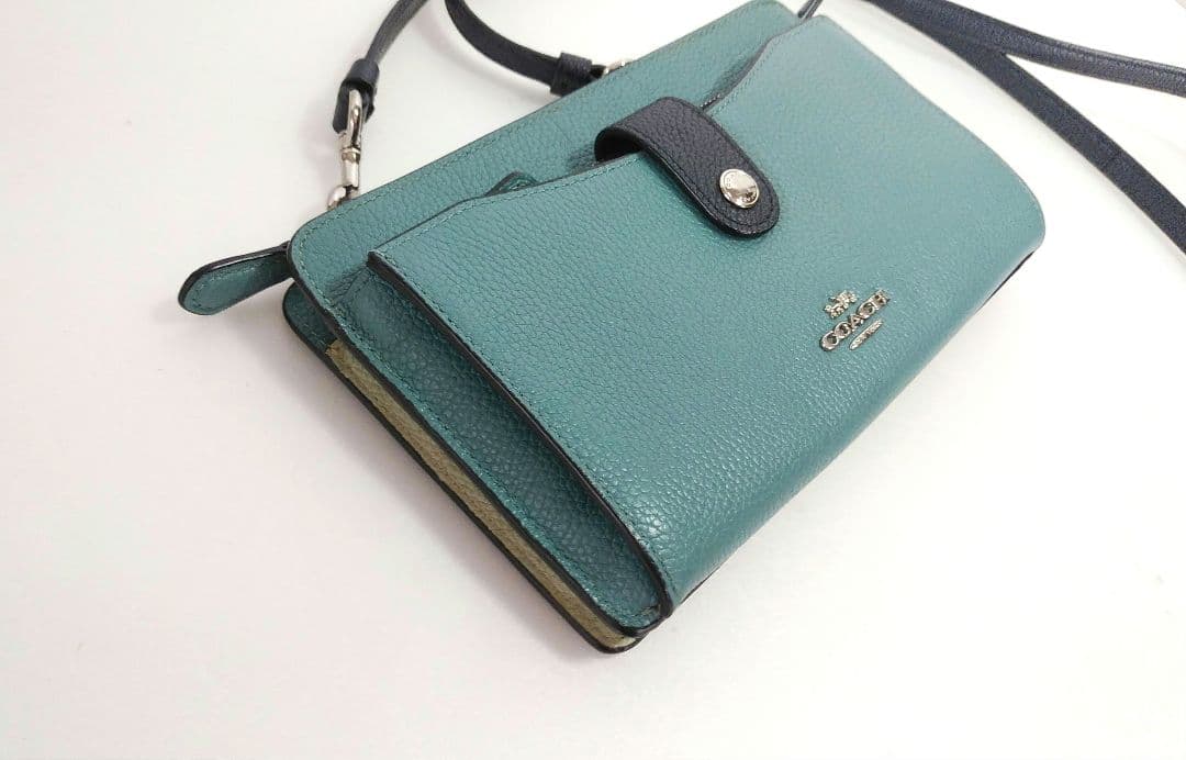 いの☆コーチ☆お財布ショルダー バッグ ミニショルダー☆ポーチ付き☆革