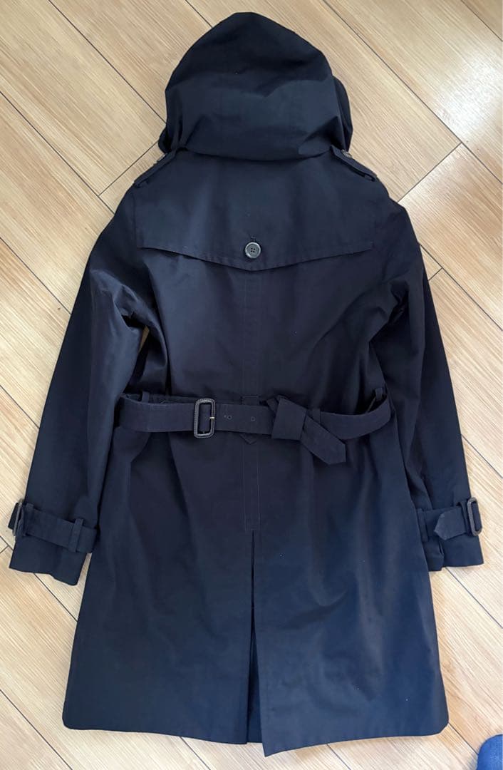 AIGLE エーグル GORETEX ファー付きトレンチコート黒 レディース　S