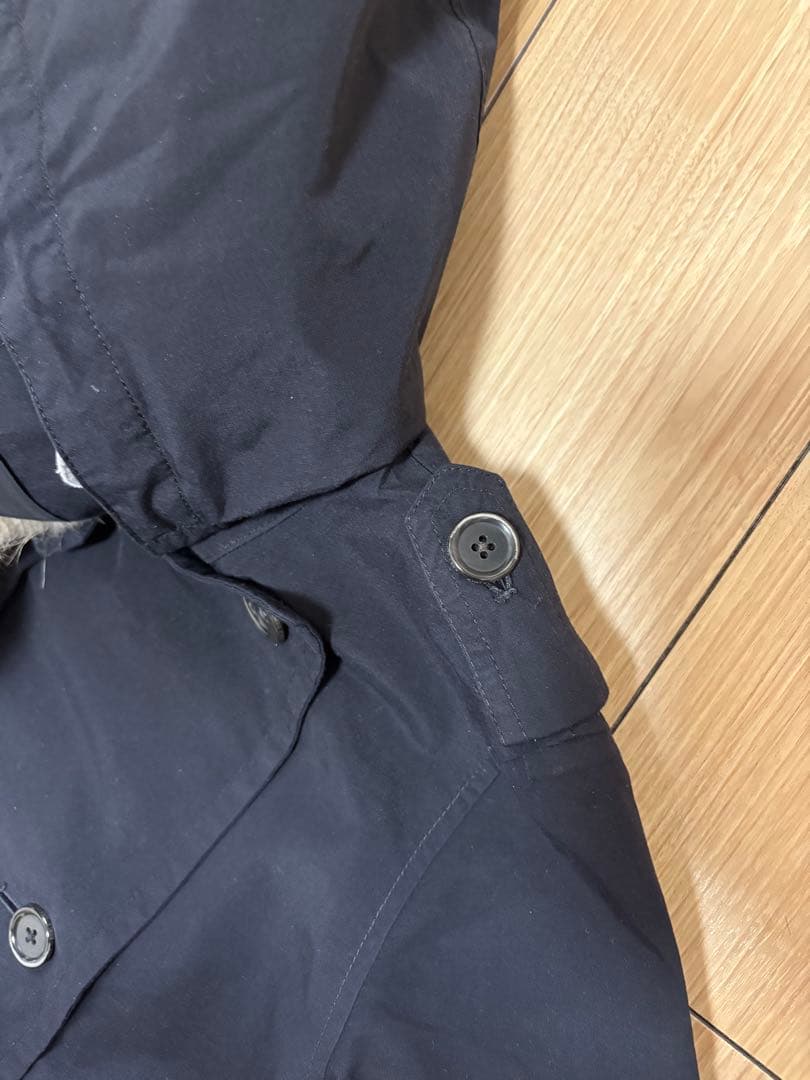 AIGLE エーグル GORETEX ファー付きトレンチコート黒 レディース　S