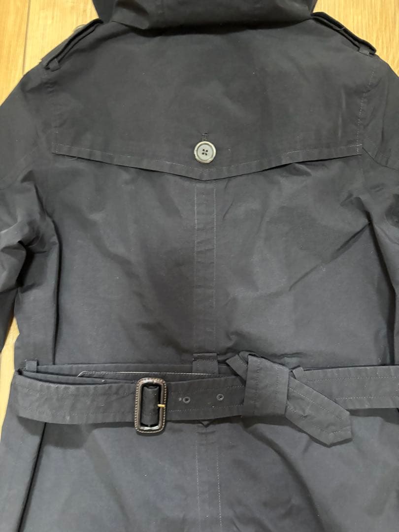 AIGLE エーグル GORETEX ファー付きトレンチコート黒 レディース　S