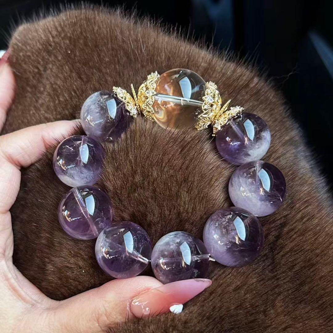 紫水晶 ブレスレット 約20mm 9珠 新品 ギフト対応可