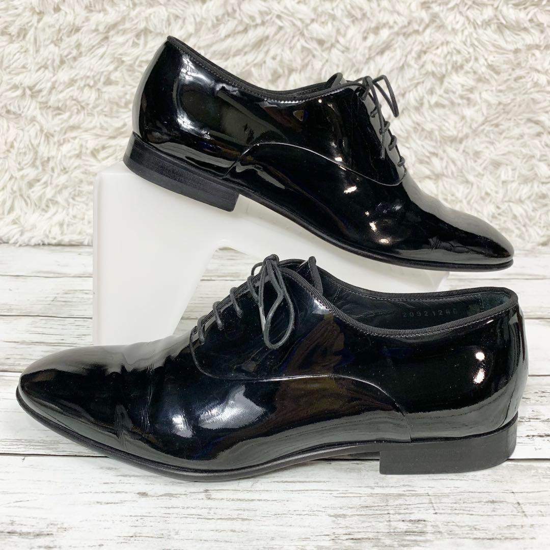 【美品】 HUGO BOSS ビジネスシューズ ドレスシューズ エナメル 黒