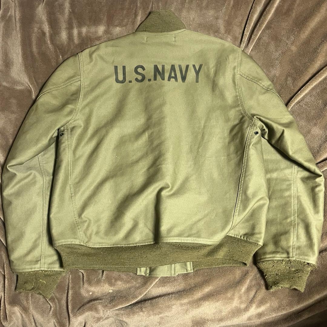 usnavy 40s デッキフックジャケット　復刻　カーキ　vintage