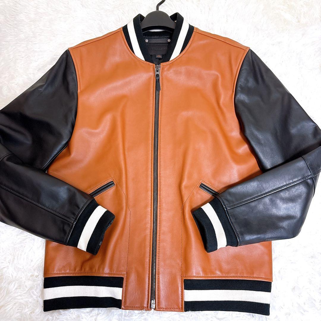 【希少】COACH レザージャケット スタジャン オールレザー 黒タグ M