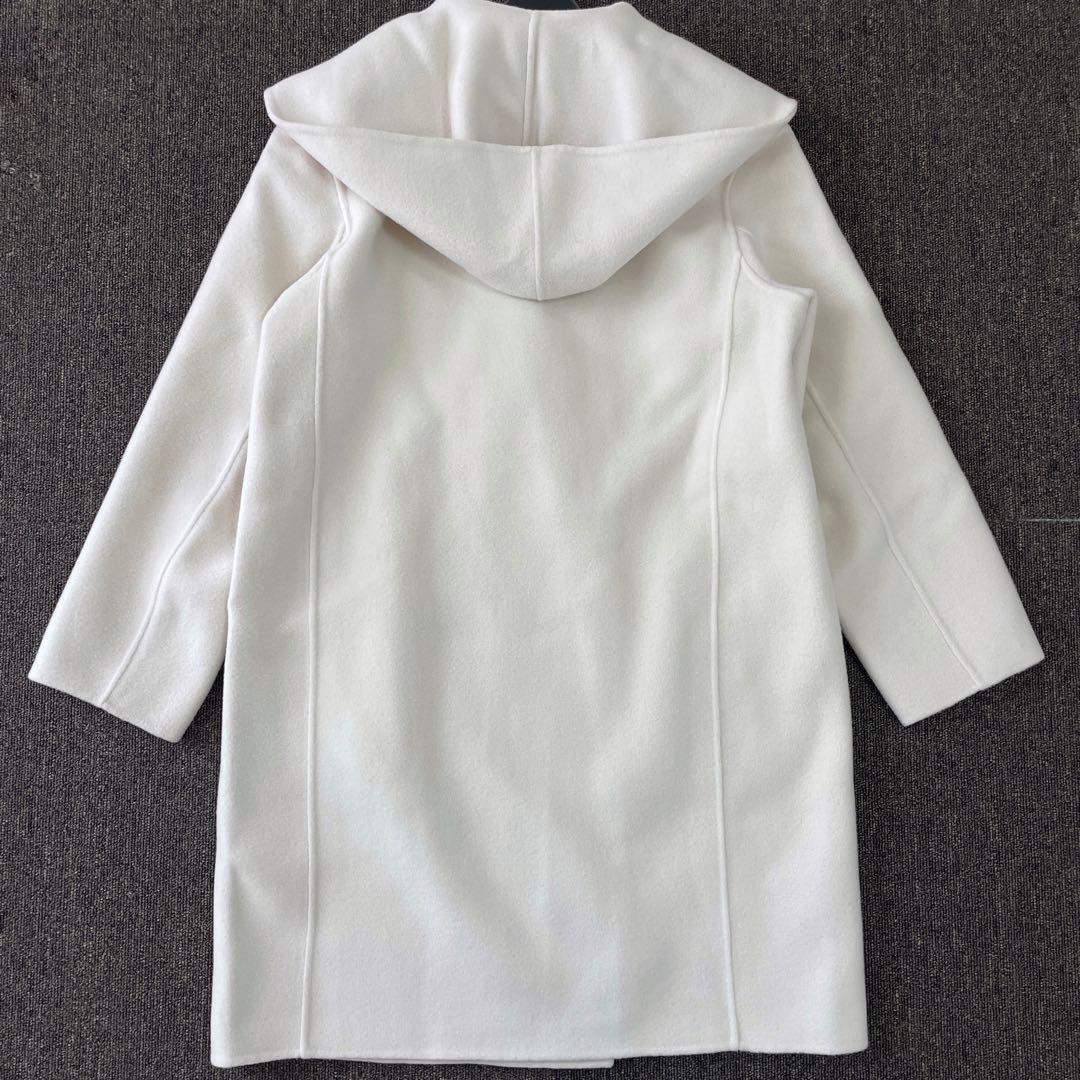 23区 ウールリバーコート フード付き ミドル丈 アウター アイボリー 36 S