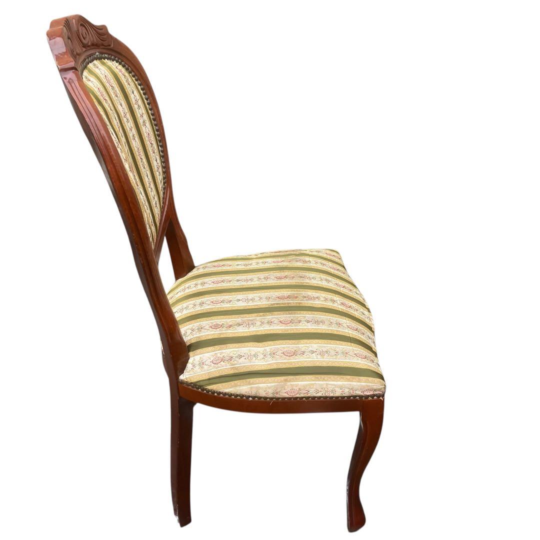 【イタリア製】ダイニングチェア アンティーク調　ロココ　ドレッサー　猫脚　3️⃣