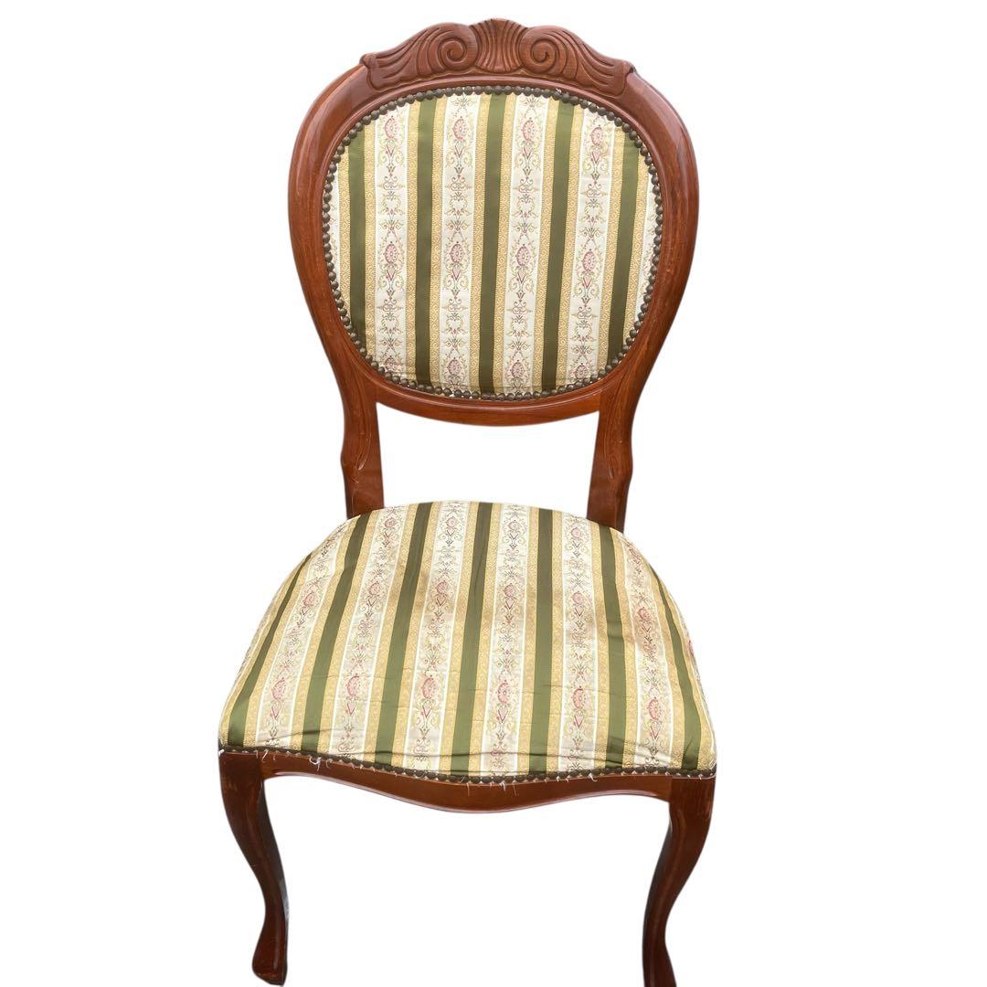 【イタリア製】ダイニングチェア アンティーク調　ロココ　ドレッサー　猫脚　3️⃣