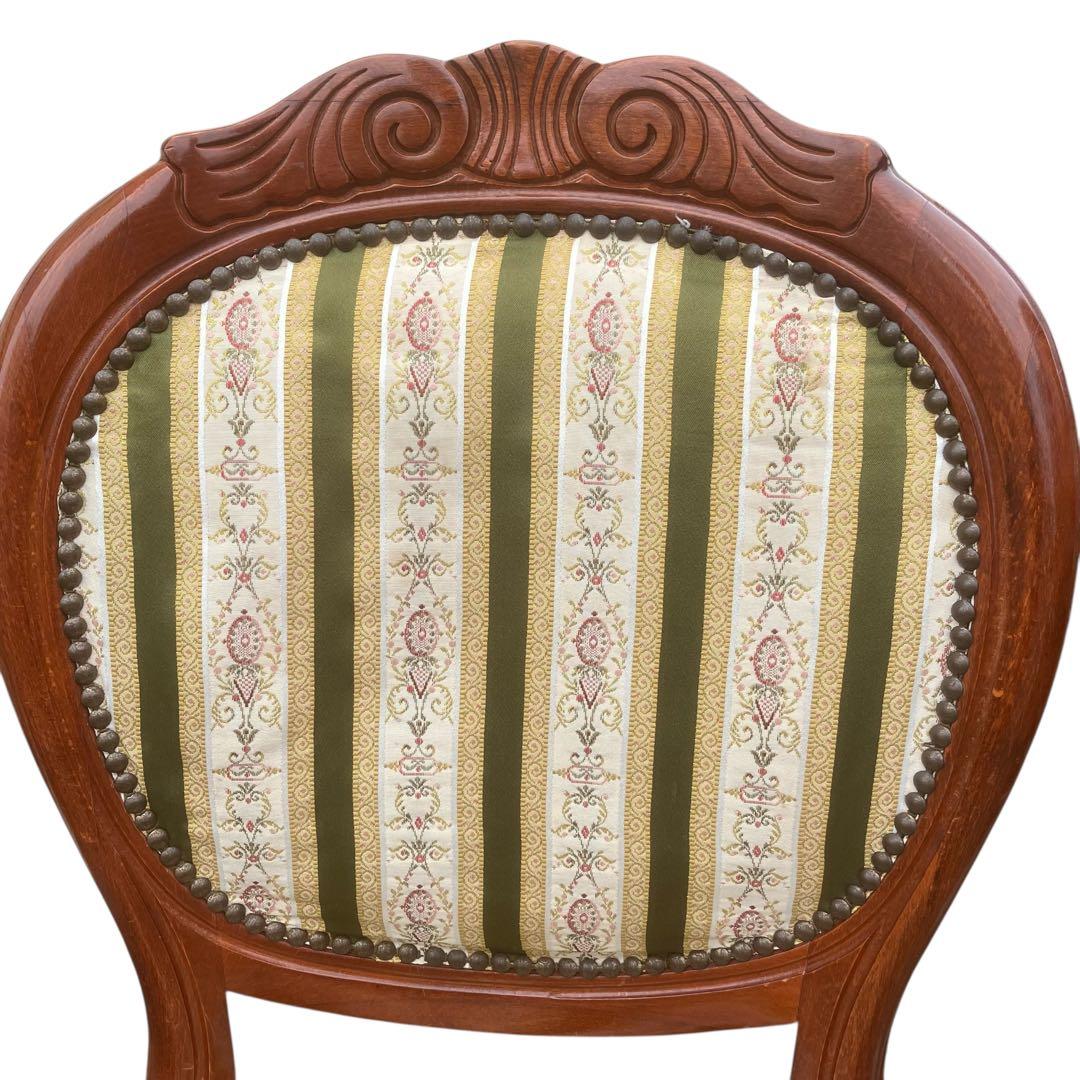 【イタリア製】ダイニングチェア アンティーク調　ロココ　ドレッサー　猫脚　3️⃣