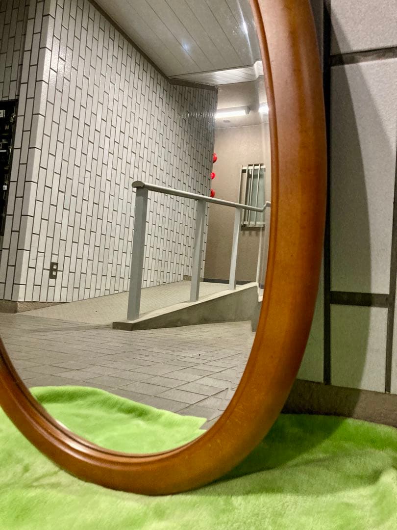 カリモク FURNITURE 大サイズ 68cm オーバルミラー A6085