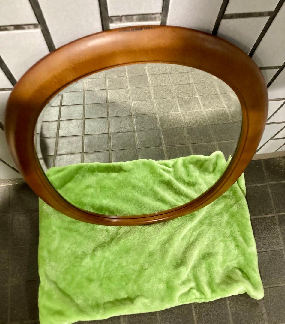 カリモク FURNITURE 大サイズ 68cm オーバルミラー A6085