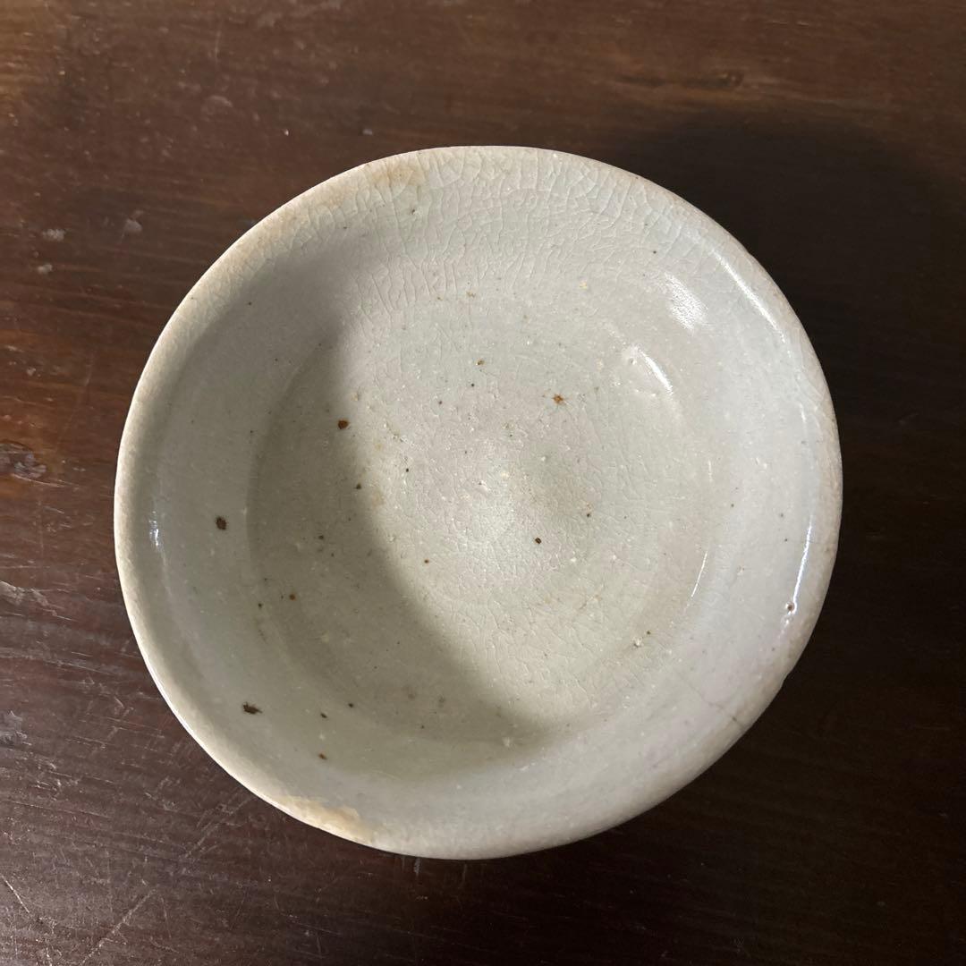 李朝盃　小鉢　白磁　堅手　小服茶碗　韓国アンティーク　古道具　古民芸　古陶磁