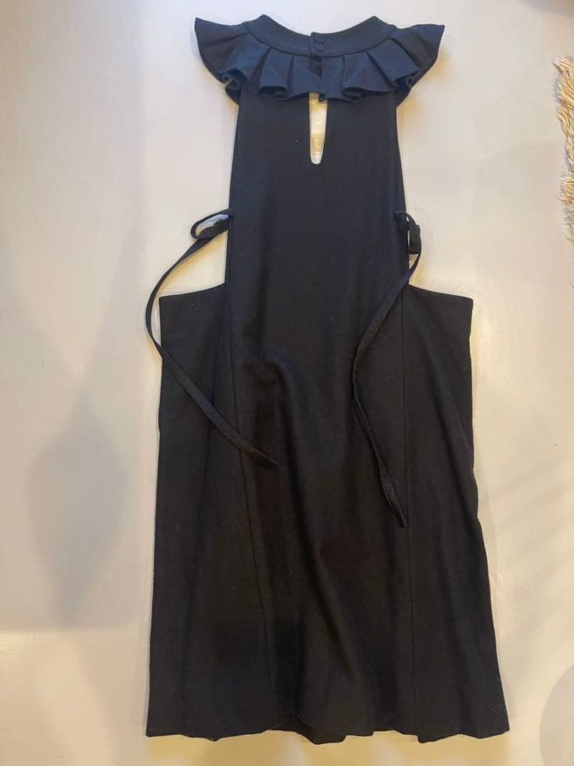 GASA紺メルトンピエロカラーエプロンワンピース