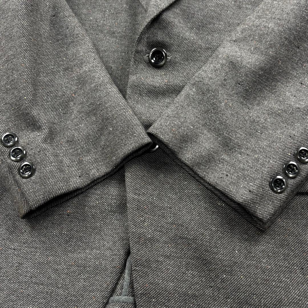 美品　スリーピース　ミックスツイード　ミリオンテックス　スーツ　グレー　AB4