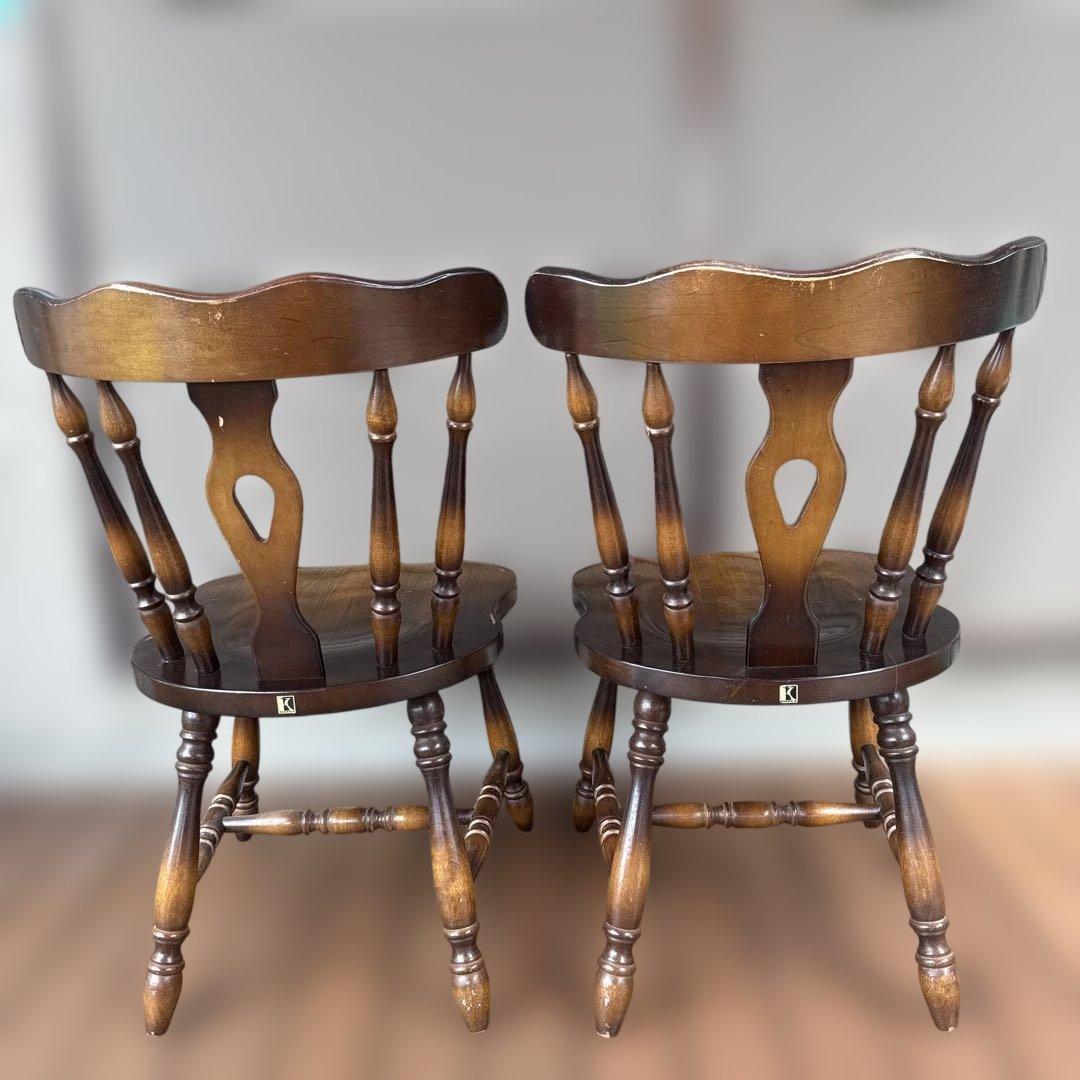 飛騨産業 キツツキ ダイニングチェア B 穂高 レトロ ビンテージ　2脚セット