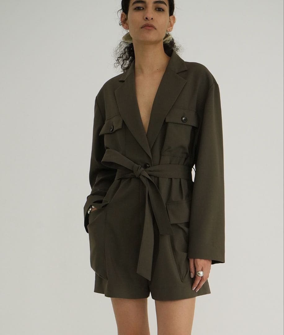 CLANE MILITARY SHORT ALL IN ONE カーキ　サイズ1