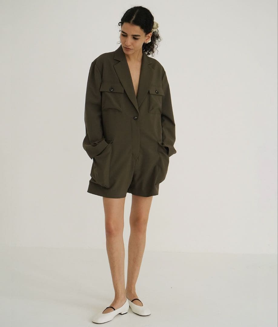 CLANE MILITARY SHORT ALL IN ONE カーキ　サイズ1