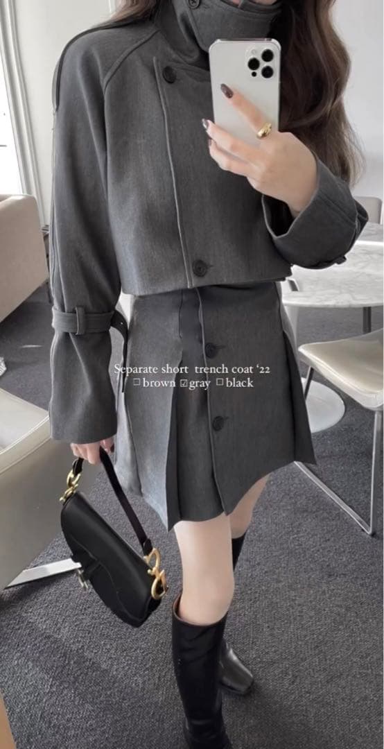 【タグ付き未使用】mavimoon トレンチミニコート　セットアップ